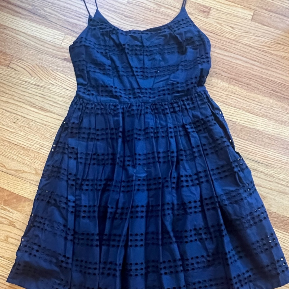J. Crew Blue Rockabilly Summer Eyelet Dress.